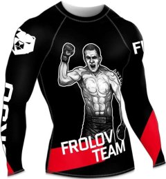 Рашгард с длиным рукавом Frolov Team (Черно-бело-красный)